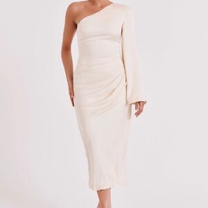 Meshki One-Shoulder Cream Dress
